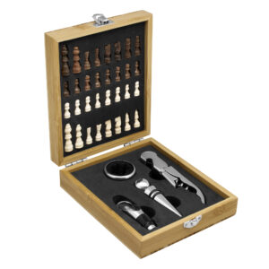 Set de vino con juego de ajedrez "CHESSY"